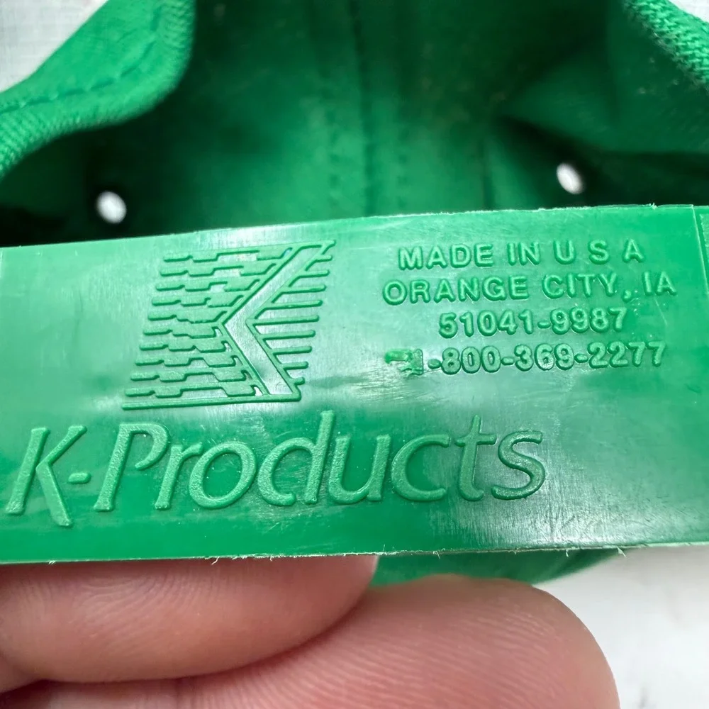 Vintage K-Products Deseret Mills Trucker Hat Green Snapback Made in USA Mens Cap
